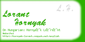 lorant hornyak business card